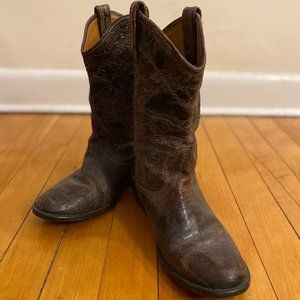 Women's Brown Worn-in Leather Cowboy Boots